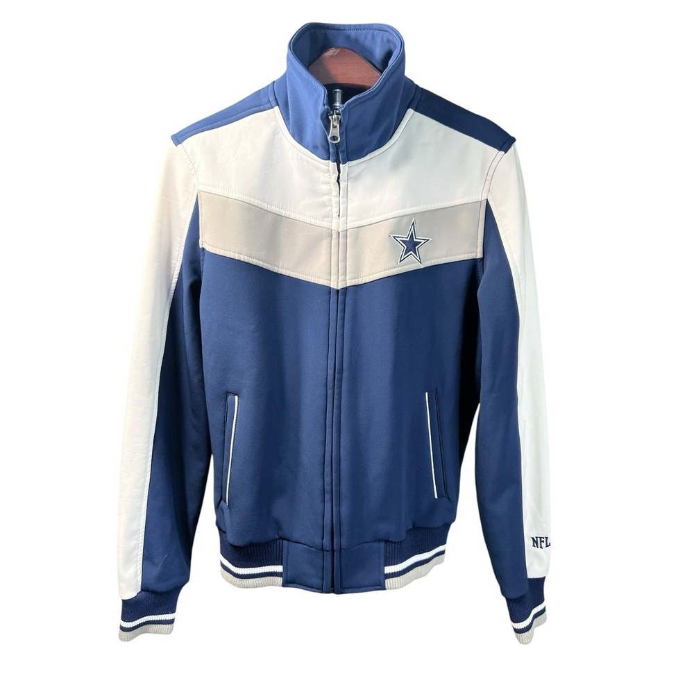 Dallas Cowboys NFL Women's S Sequin Jacket Blue White Full Zip Team Apparel